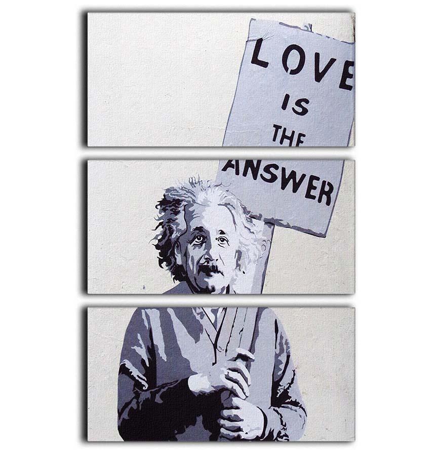 Banksy Love Is The Answer 3 Split Panel Canvas Print - Canvas Art Rocks - 1