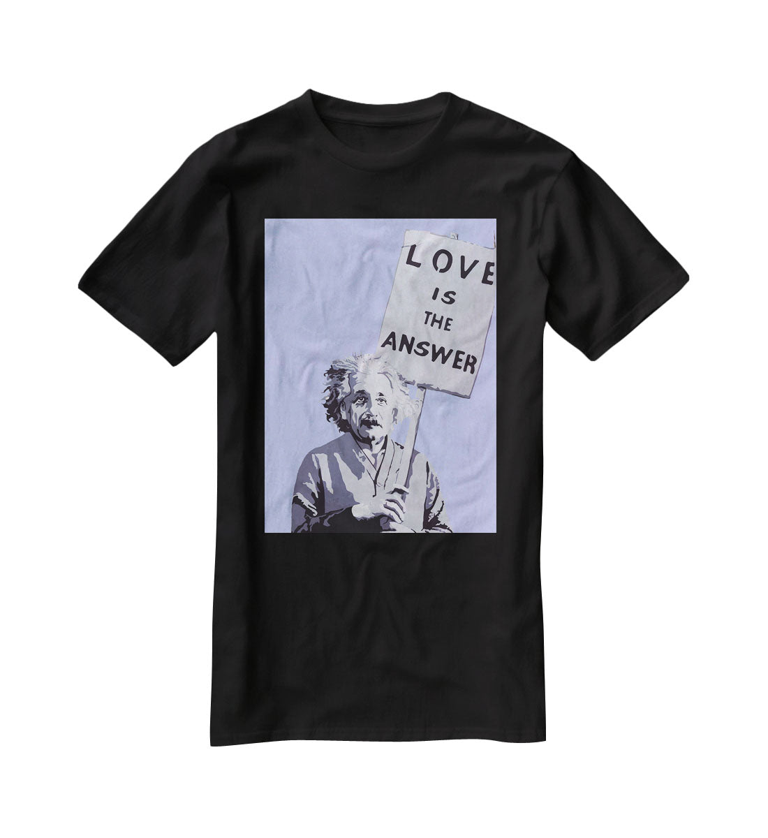 Banksy Love Is The Answer Blue T-Shirt - Canvas Art Rocks - 1