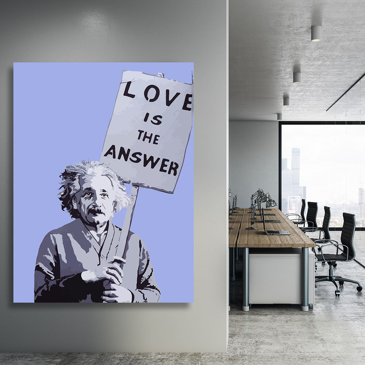 Banksy Love Is The Answer Blue Canvas Print or Poster - Canvas Art Rocks - 3
