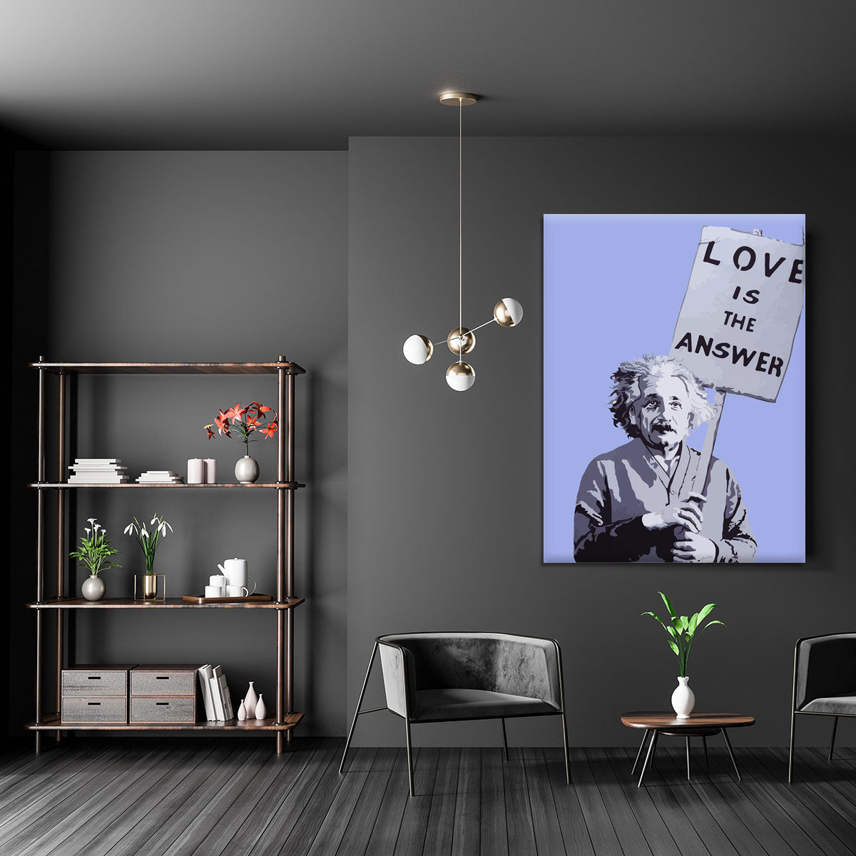 Banksy Love Is The Answer Blue Canvas Print or Poster - Canvas Art Rocks - 5
