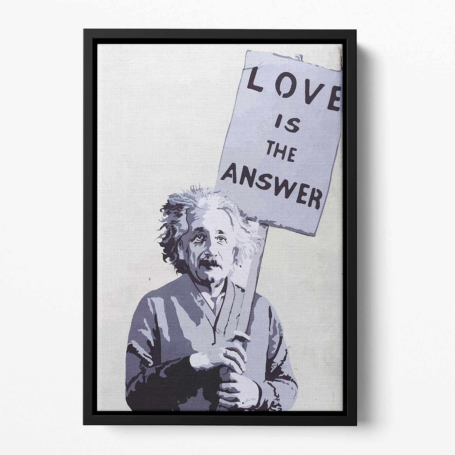 Banksy Love Is The Answer Floating Framed Canvas
