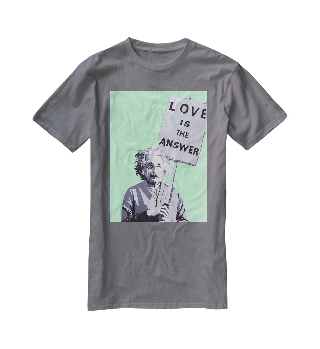 Banksy Love Is The Answer Green T-Shirt - Canvas Art Rocks - 3