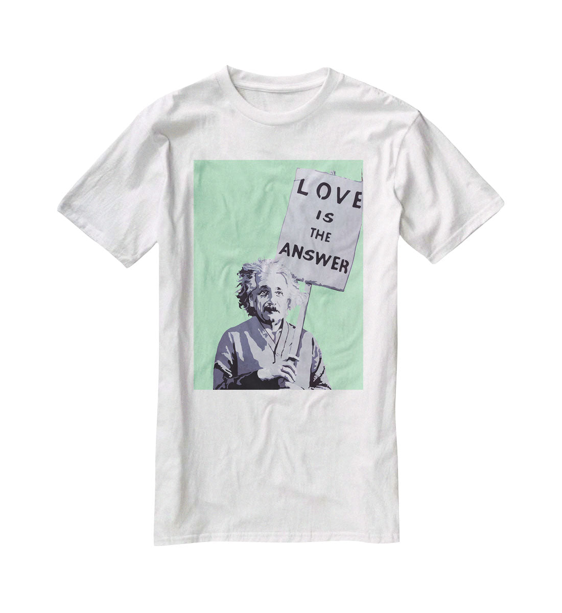 Banksy Love Is The Answer Green T-Shirt - Canvas Art Rocks - 5
