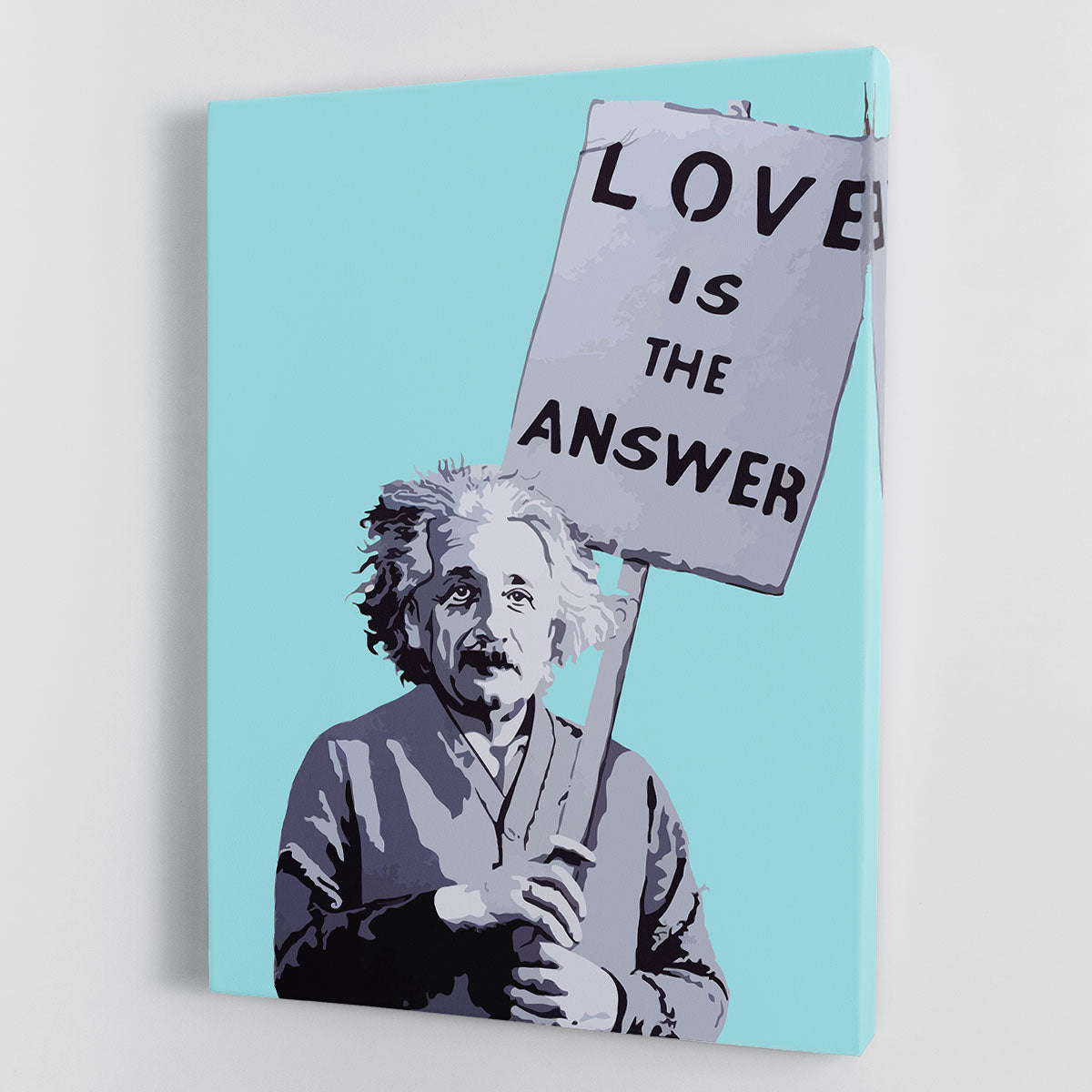 Banksy Love Is The Answer Light Blue Canvas Print or Poster - Canvas Art Rocks - 1