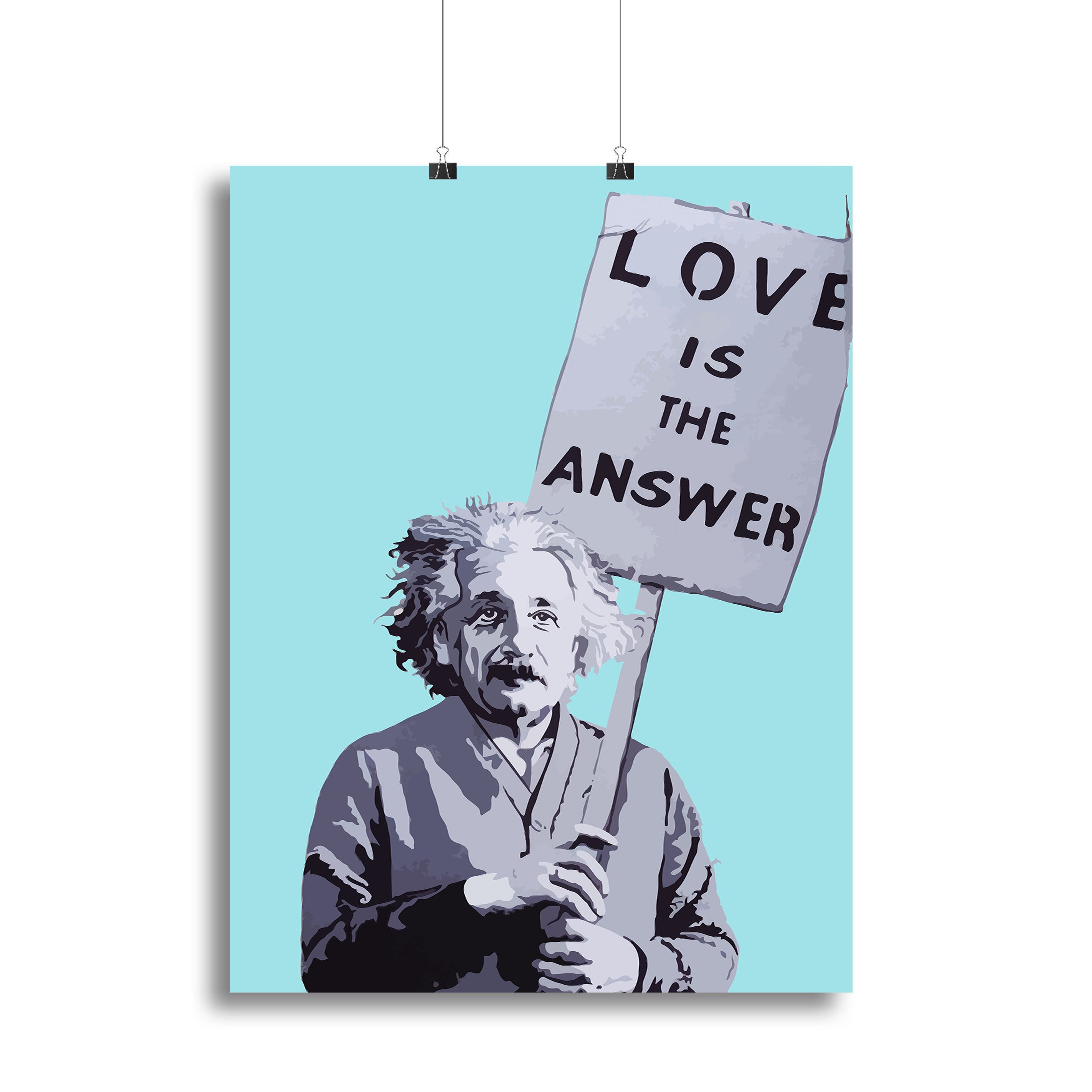 Banksy Love Is The Answer Light Blue Canvas Print or Poster - Canvas Art Rocks - 2