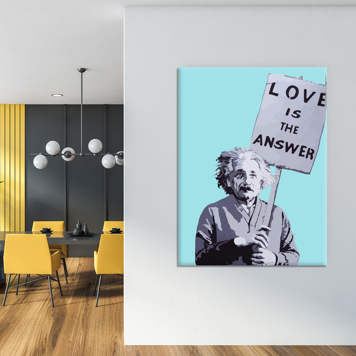 Banksy Love Is The Answer Light Blue Canvas Print or Poster - Canvas Art Rocks - 4