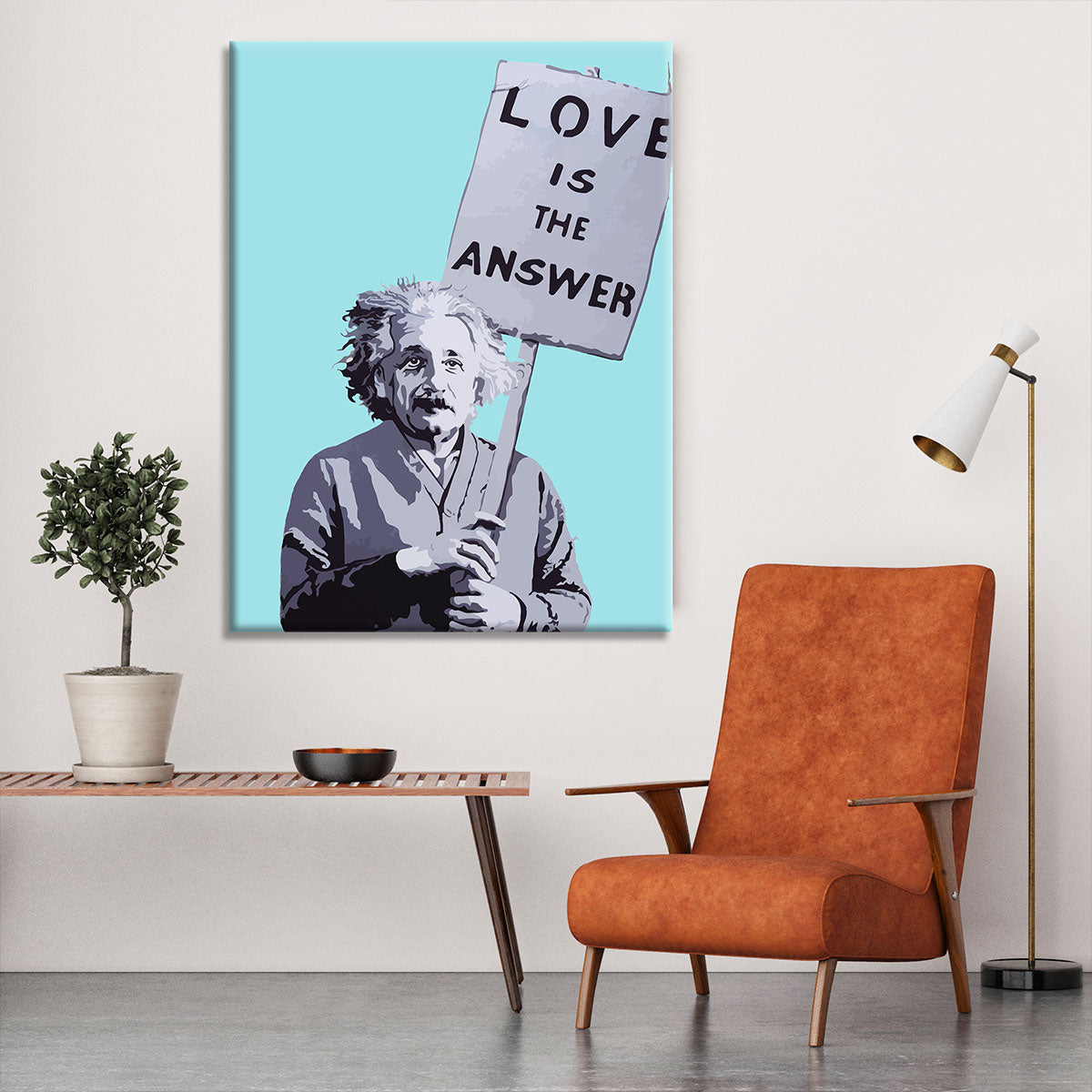 Banksy Love Is The Answer Light Blue Canvas Print or Poster - Canvas Art Rocks - 6