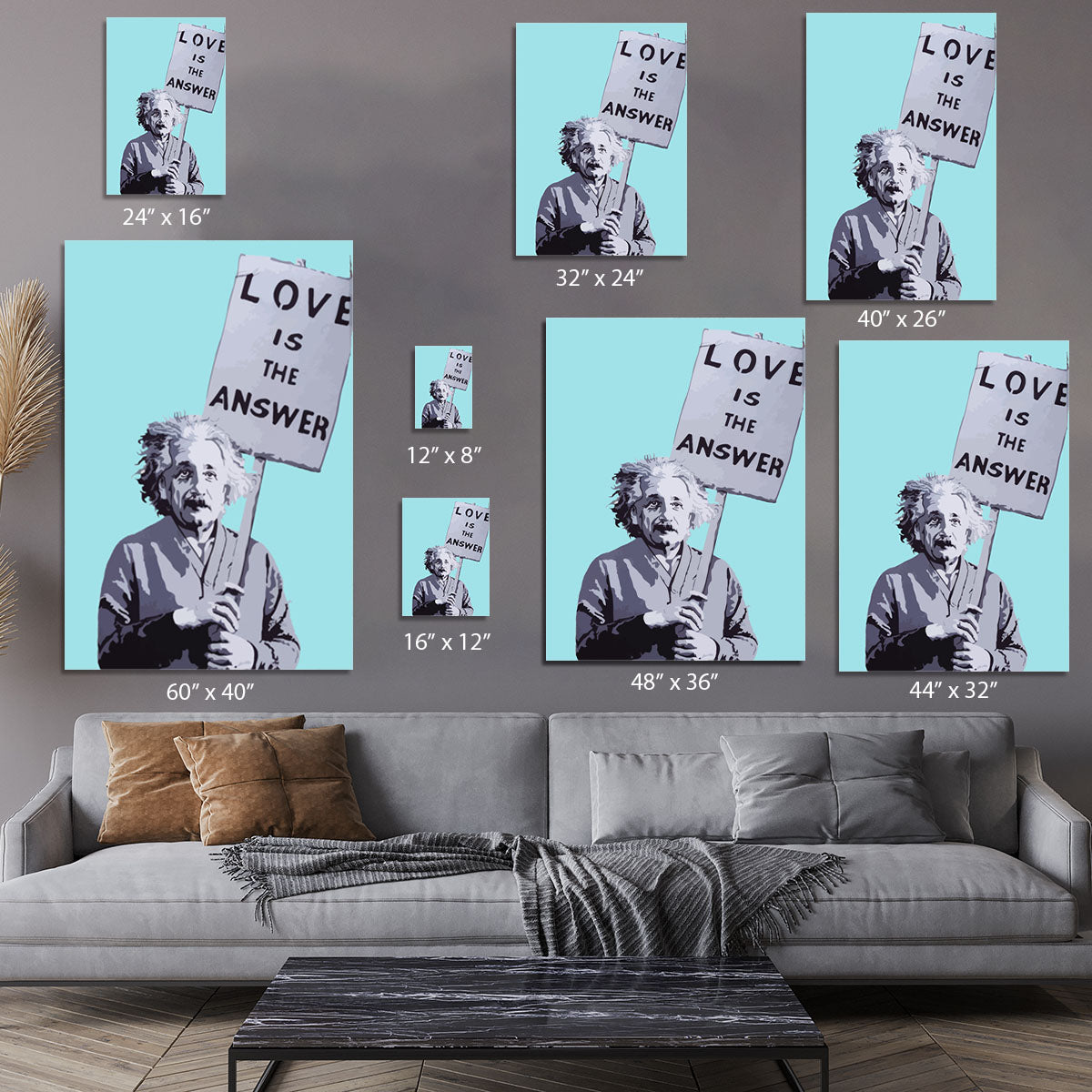 Banksy Love Is The Answer Light Blue Canvas Print or Poster - Canvas Art Rocks - 7