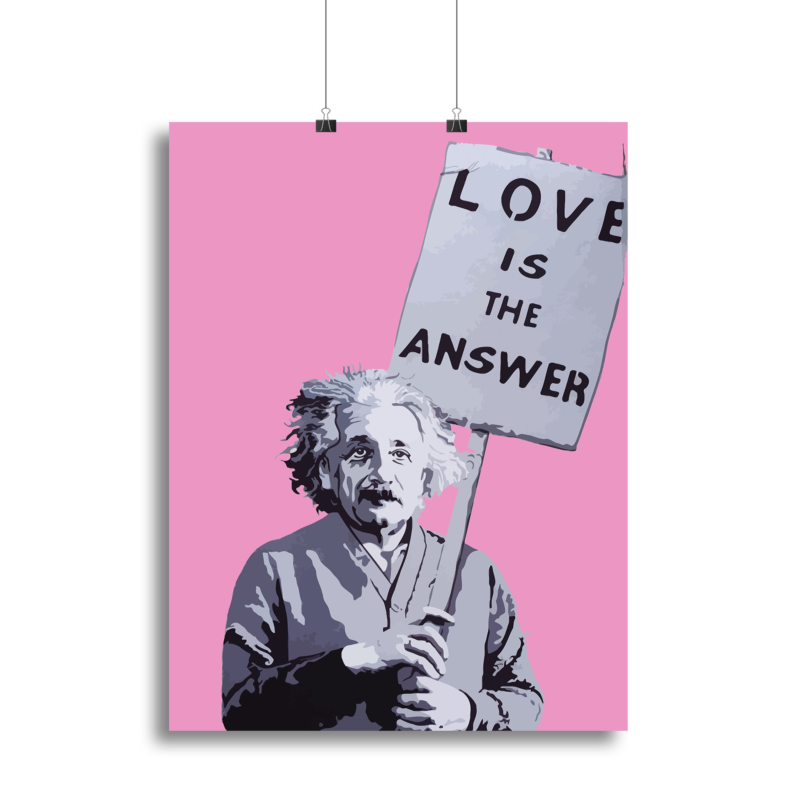 Banksy Love Is The Answer Pink Canvas Print or Poster - Canvas Art Rocks - 2