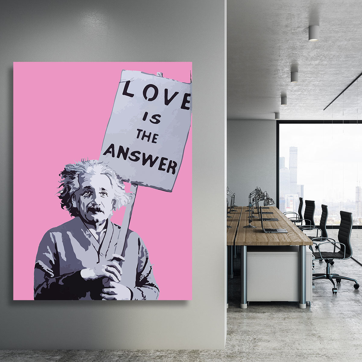 Banksy Love Is The Answer Pink Canvas Print or Poster - Canvas Art Rocks - 3