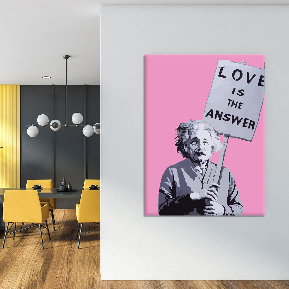 Banksy Love Is The Answer Pink Canvas Print or Poster - Canvas Art Rocks - 4