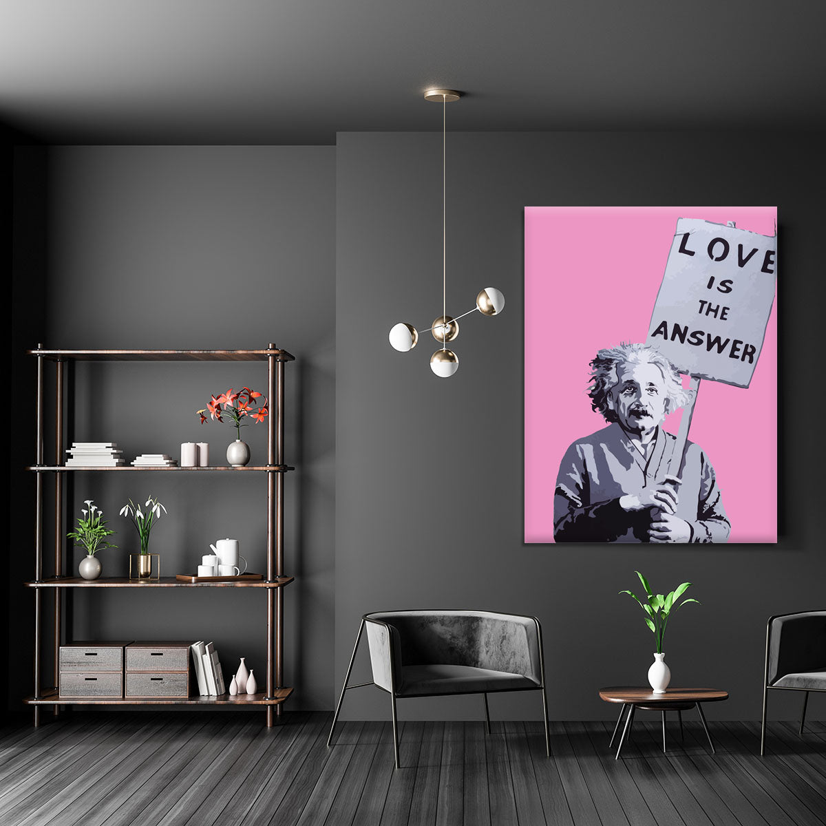Banksy Love Is The Answer Pink Canvas Print or Poster - Canvas Art Rocks - 5