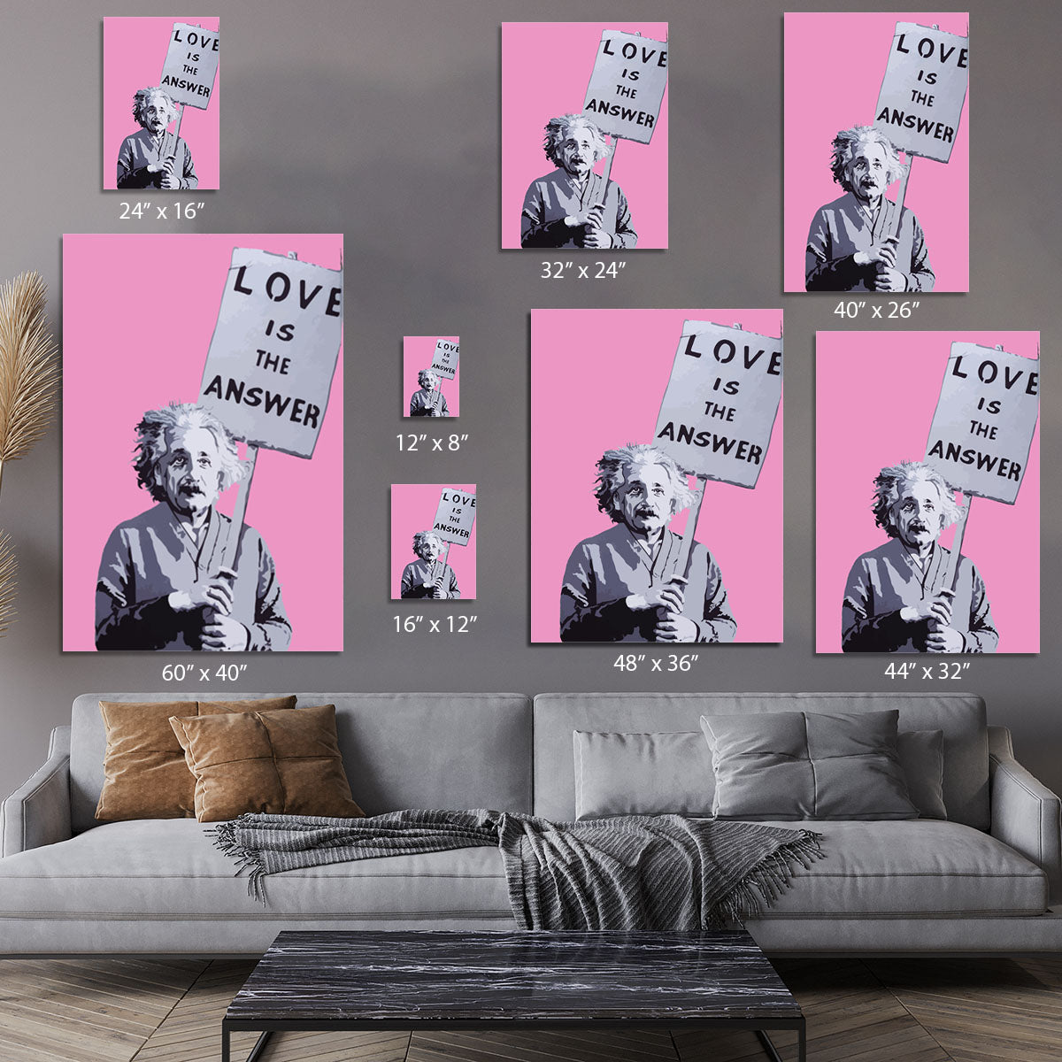 Banksy Love Is The Answer Pink Canvas Print or Poster - Canvas Art Rocks - 7