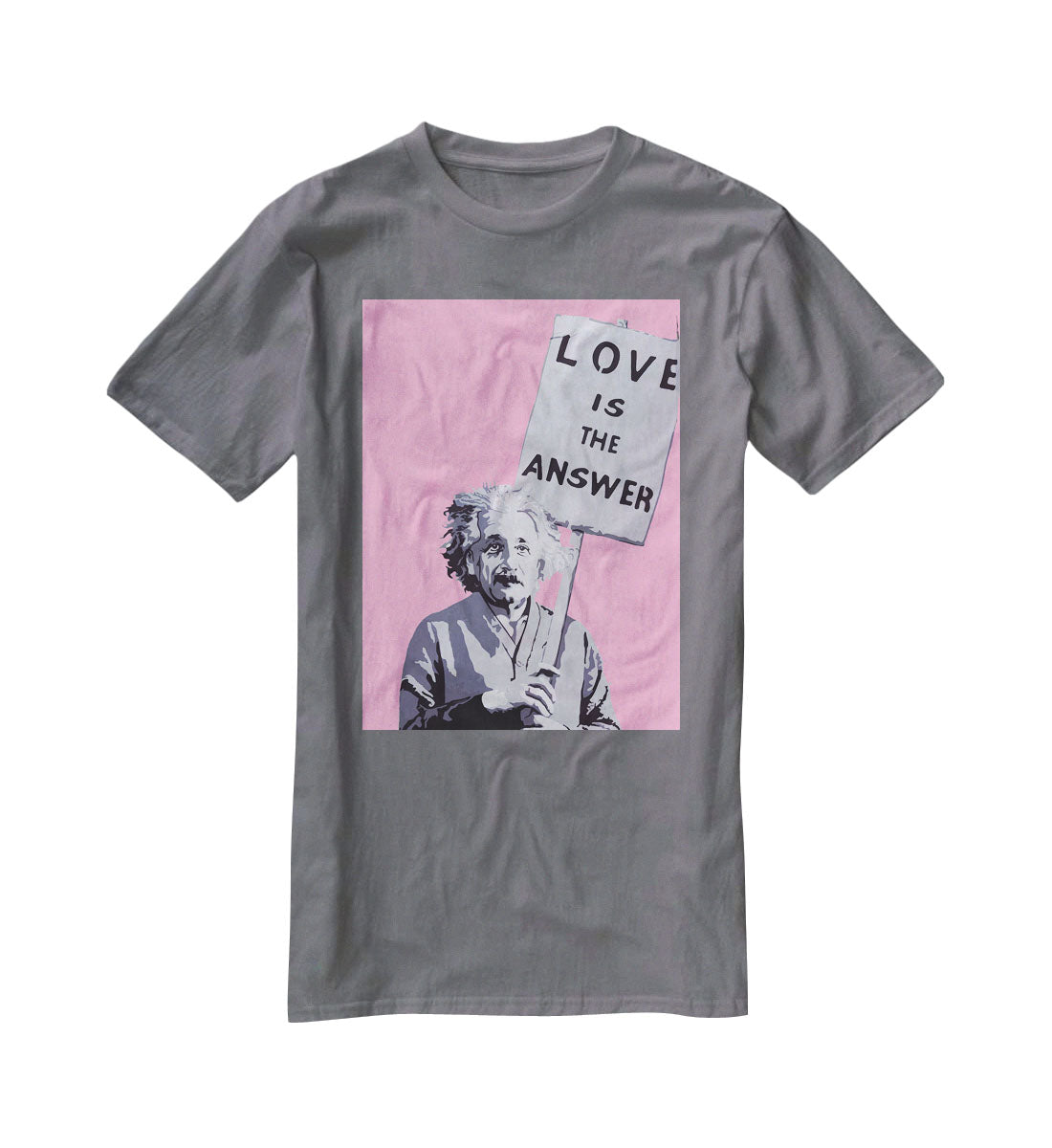 Banksy Love Is The Answer Pink T-Shirt - Canvas Art Rocks - 3
