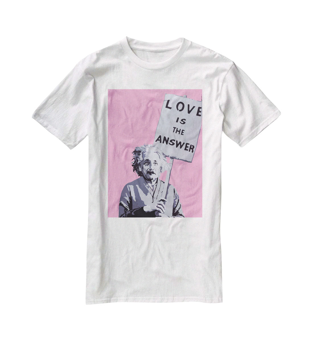 Banksy Love Is The Answer Pink T-Shirt - Canvas Art Rocks - 5