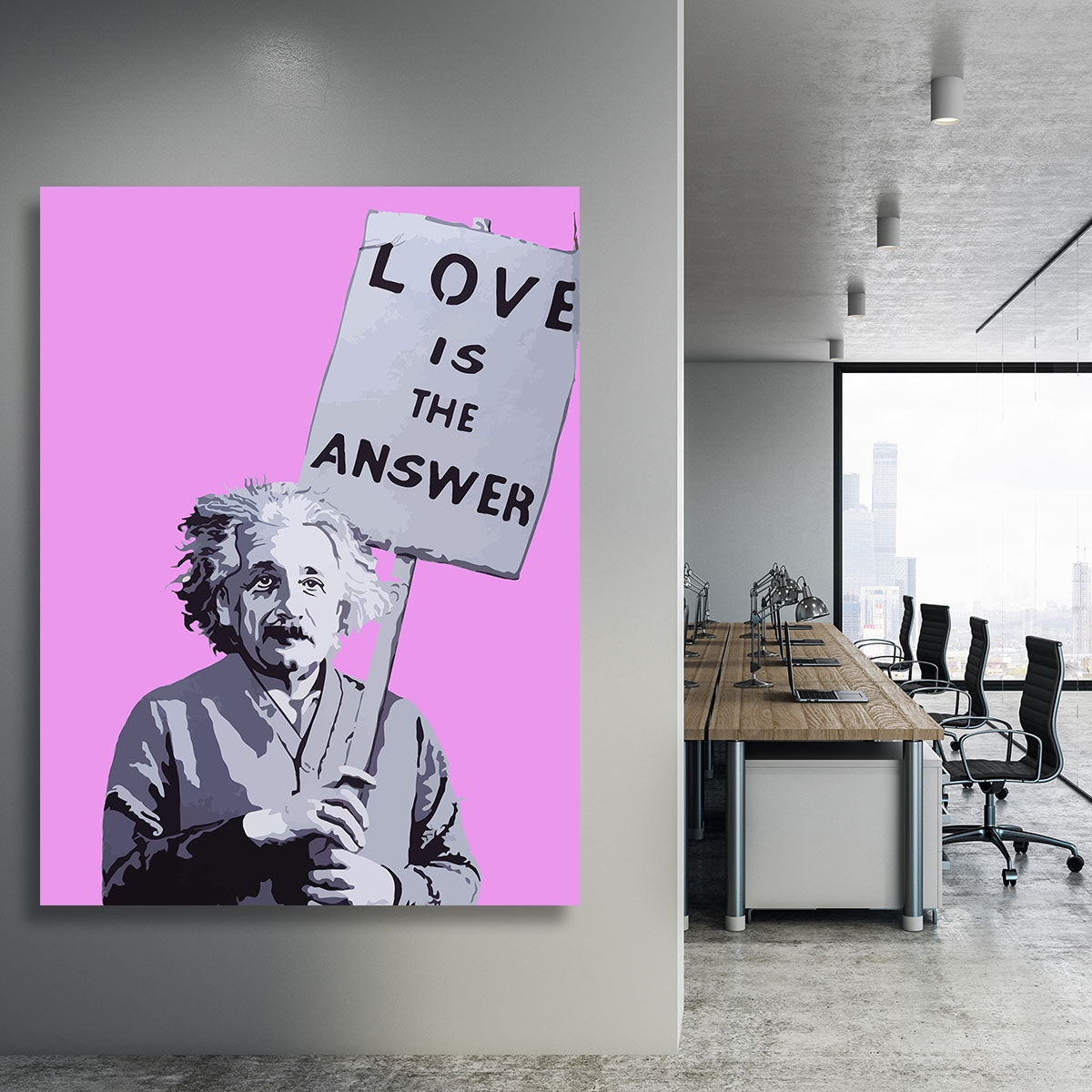 Banksy Love Is The Answer Purple Canvas Print or Poster - Canvas Art Rocks - 3