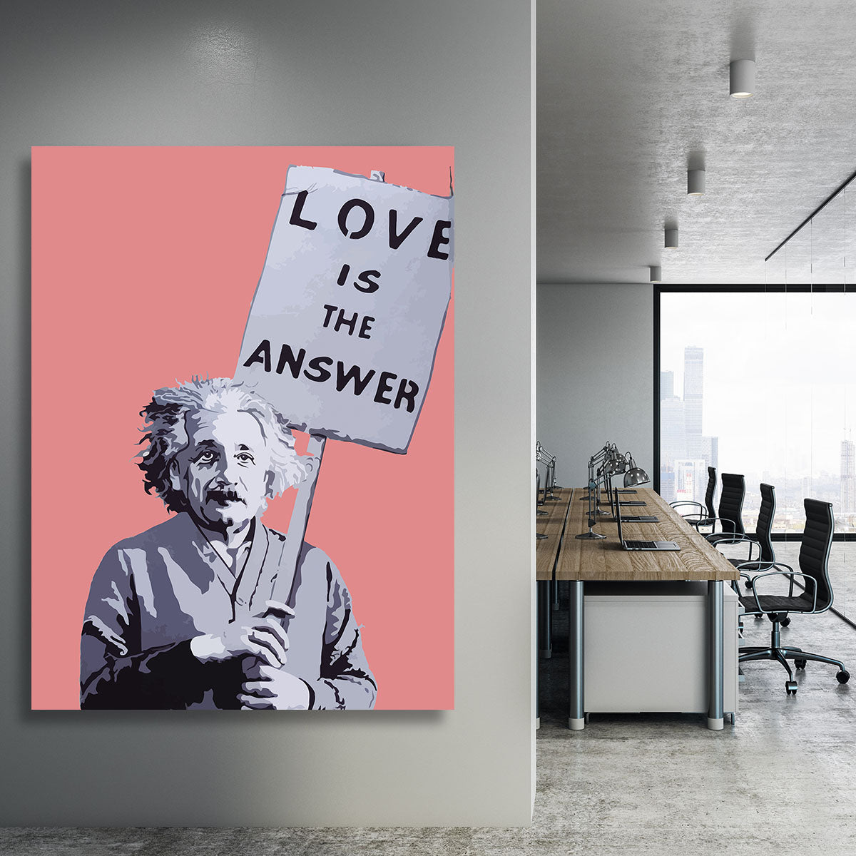 Banksy Love Is The Answer Red Canvas Print or Poster - Canvas Art Rocks - 3