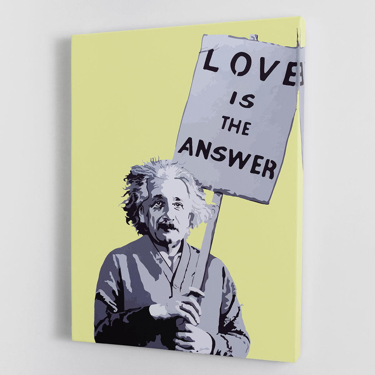 Banksy Love Is The Answer Yellow Canvas Print or Poster - Canvas Art Rocks - 1