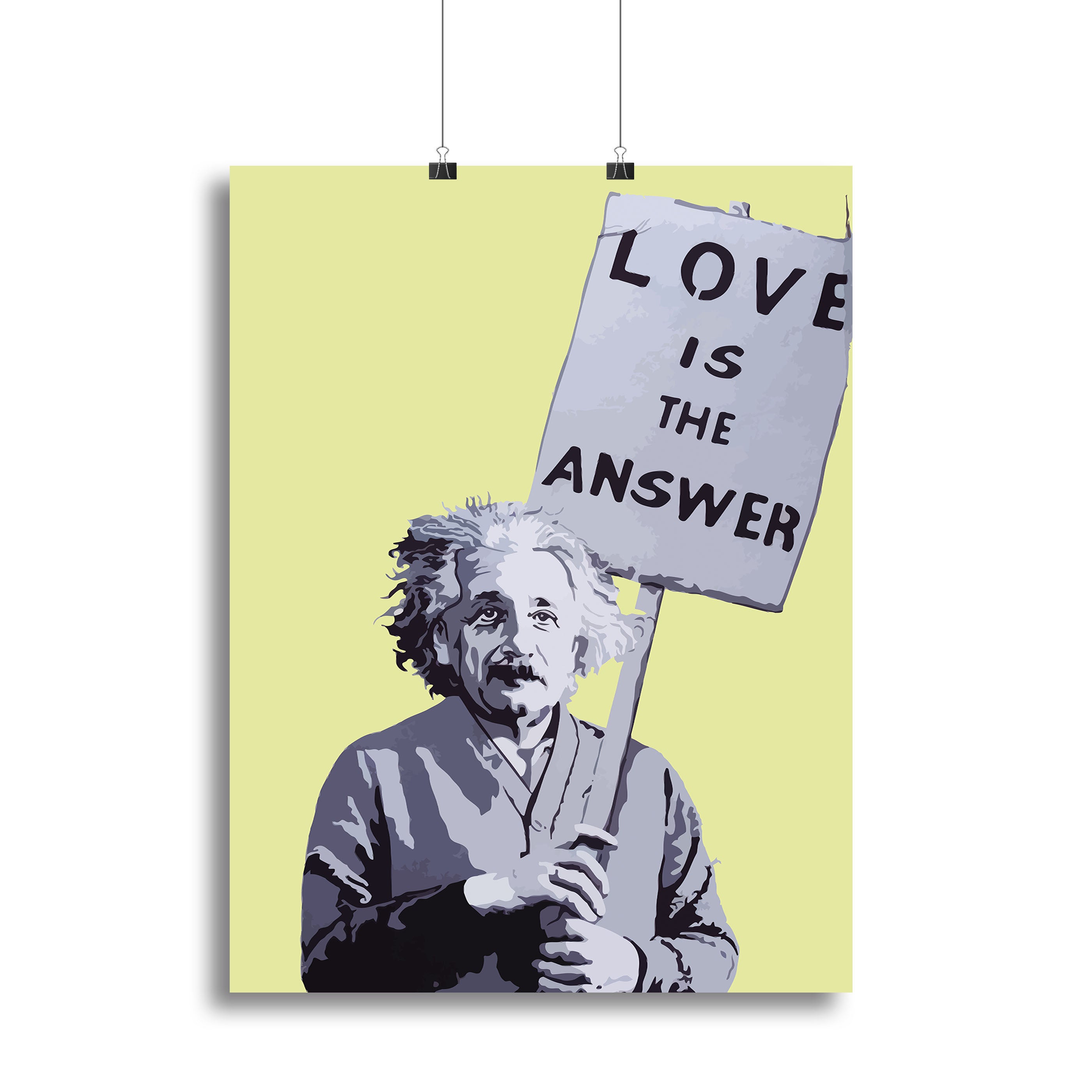 Banksy Love Is The Answer Yellow Canvas Print or Poster - Canvas Art Rocks - 2