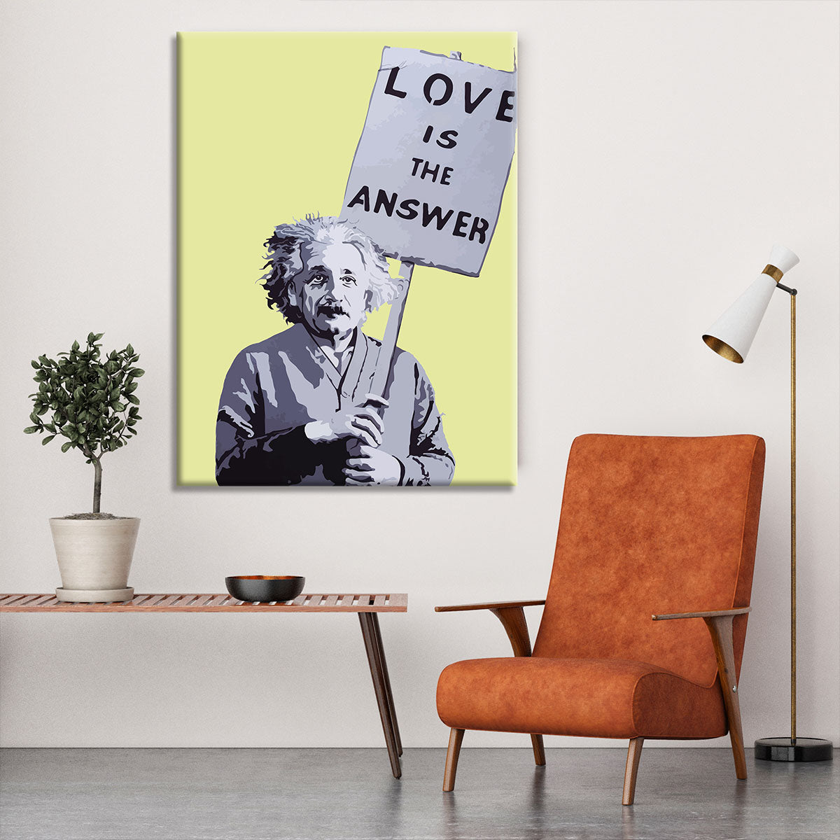 Banksy Love Is The Answer Yellow Canvas Print or Poster - Canvas Art Rocks - 6
