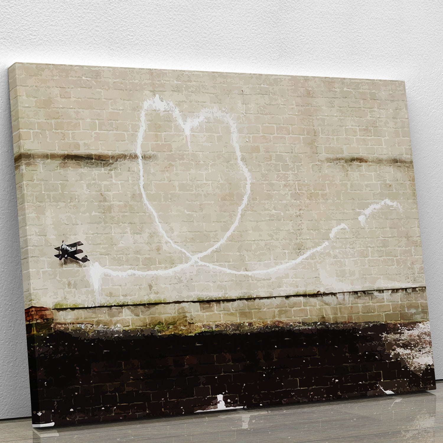 Banksy Love Plane London and Liverpool Canvas Print or Poster - Canvas Art Rocks - 1
