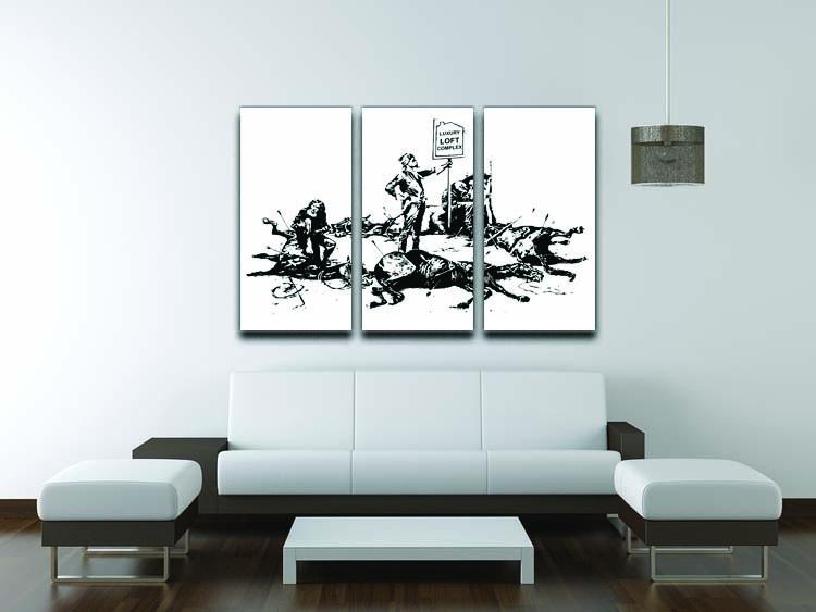 Banksy Luxury Loft 3 Split Panel Canvas Print - Canvas Art Rocks - 3