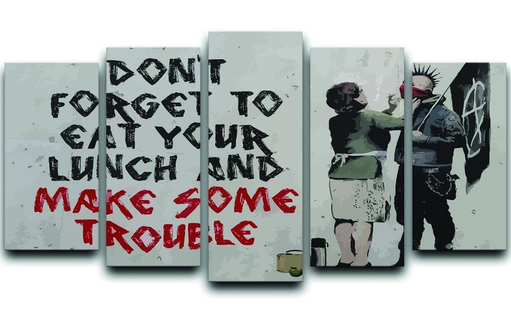 Banksy Make Some Trouble 5 Split Panel Canvas  - Canvas Art Rocks - 1