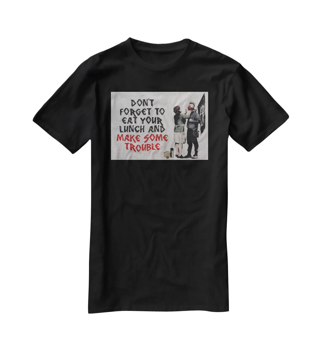 Banksy Make Some Trouble T-Shirt - Canvas Art Rocks - 1