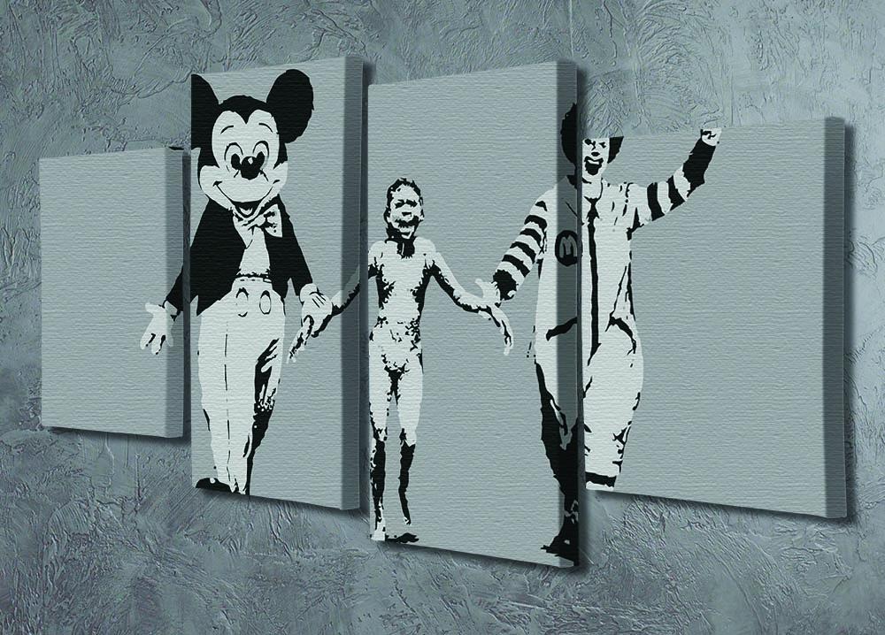 Banksy Mickey And Ronald 4 Split Panel Canvas - Canvas Art Rocks - 2