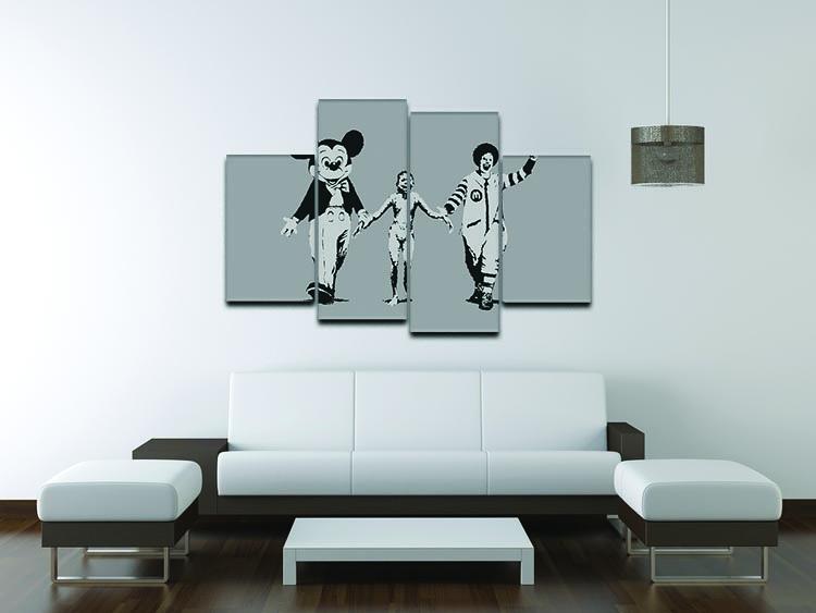 Banksy Mickey And Ronald 4 Split Panel Canvas - Canvas Art Rocks - 3