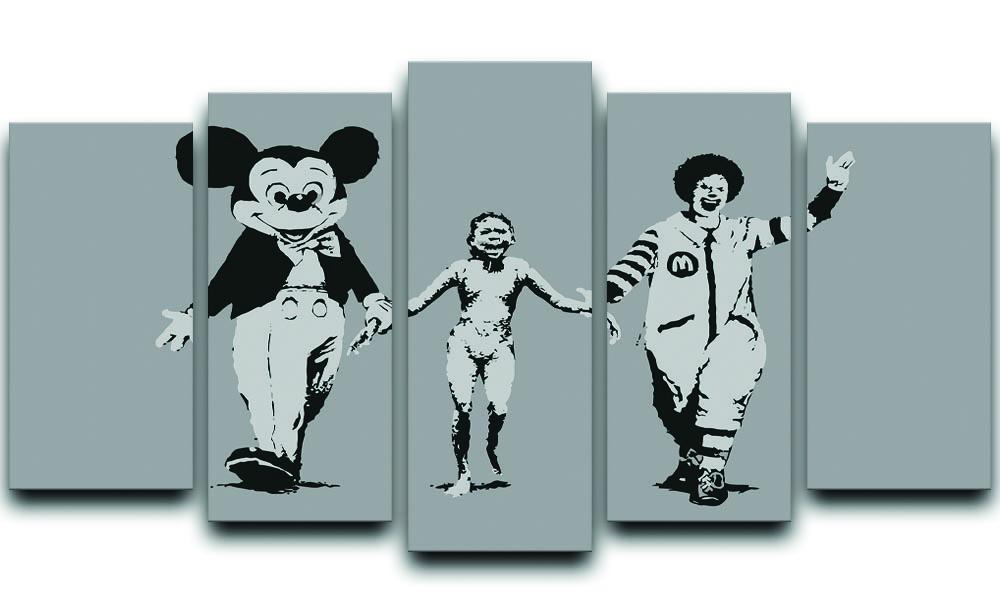 Banksy Mickey And Ronald 5 Split Panel Canvas  - Canvas Art Rocks - 1