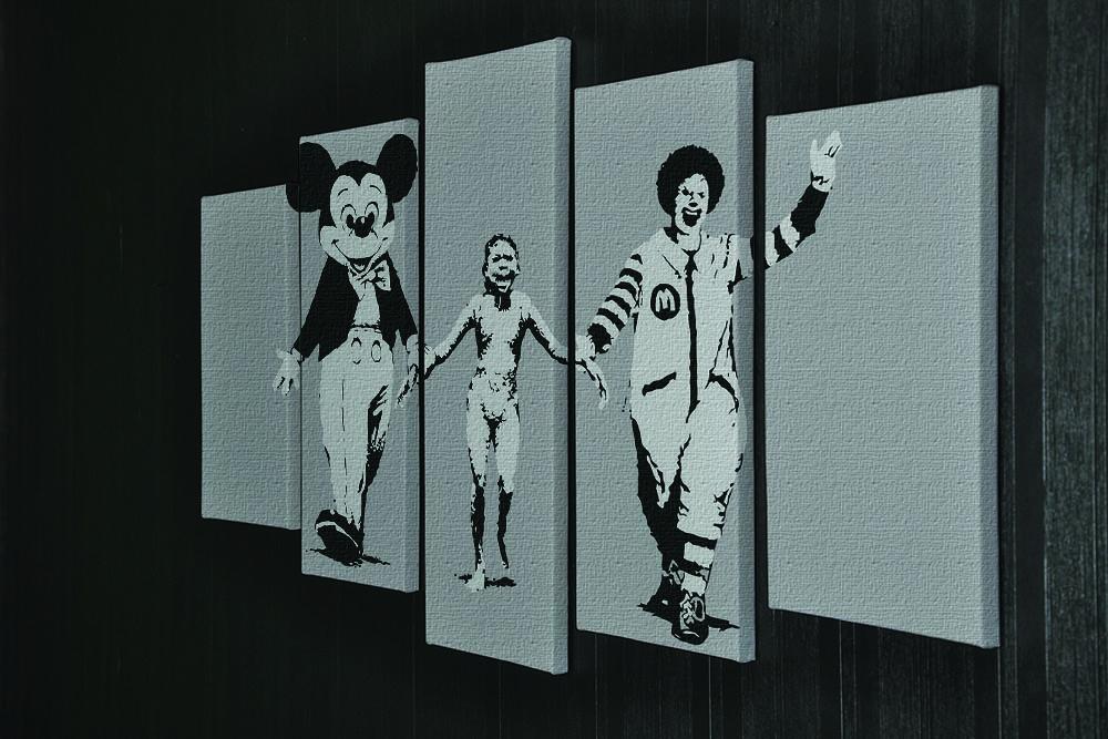 Banksy Mickey And Ronald 5 Split Panel Canvas - Canvas Art Rocks - 2