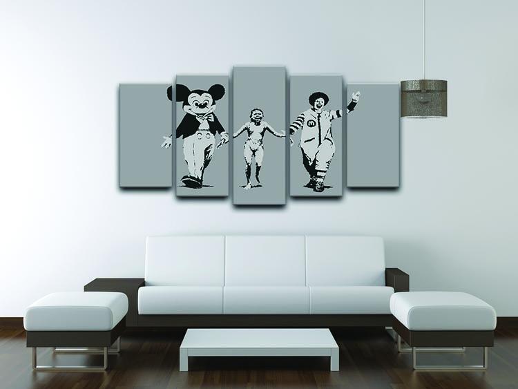 Banksy Mickey And Ronald 5 Split Panel Canvas - Canvas Art Rocks - 3