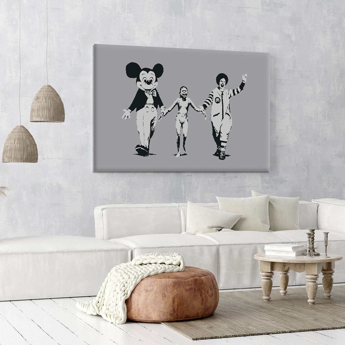 Banksy Mickey And Ronald Canvas Print or Poster - Canvas Art Rocks - 6