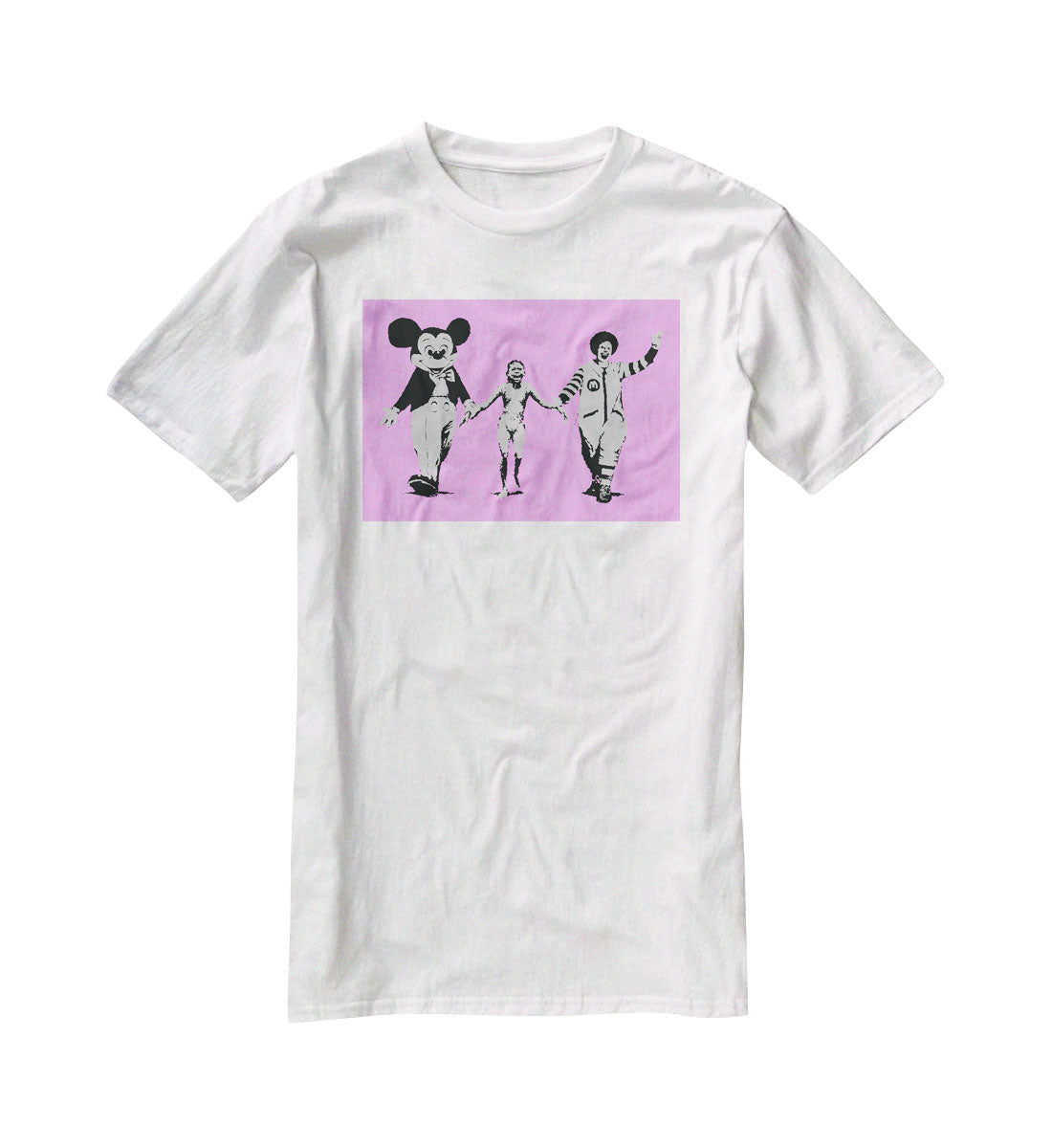Banksy Mickey and Ronald Purple T-Shirt - Canvas Art Rocks - 5