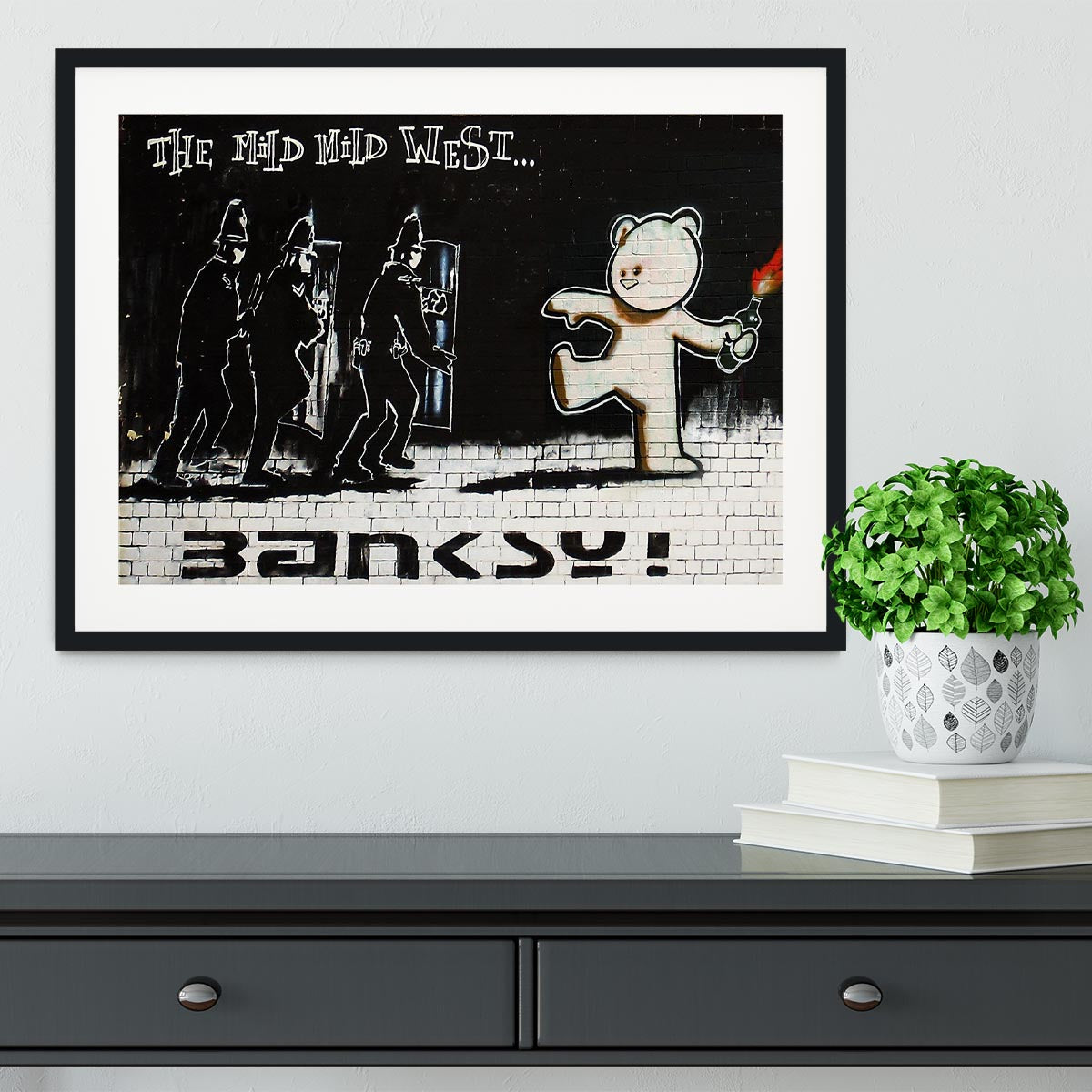 Banksy Mild Mild West Framed Print - Canvas Art Rocks - 1