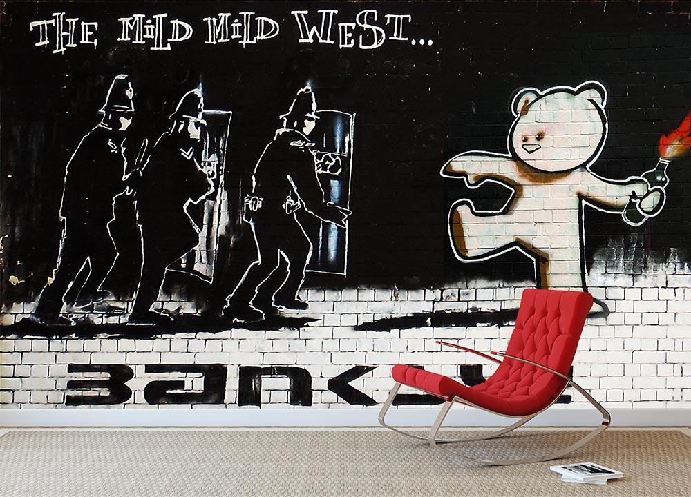 Banksy Mild Mild West Wall Mural Wallpaper - Canvas Art Rocks - 2