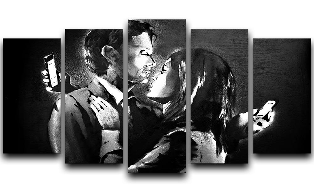 Banksy Mobile Lovers 5 Split Panel Canvas  - Canvas Art Rocks - 1