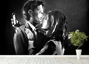 Banksy Mobile Lovers Wall Mural Wallpaper - Canvas Art Rocks - 4