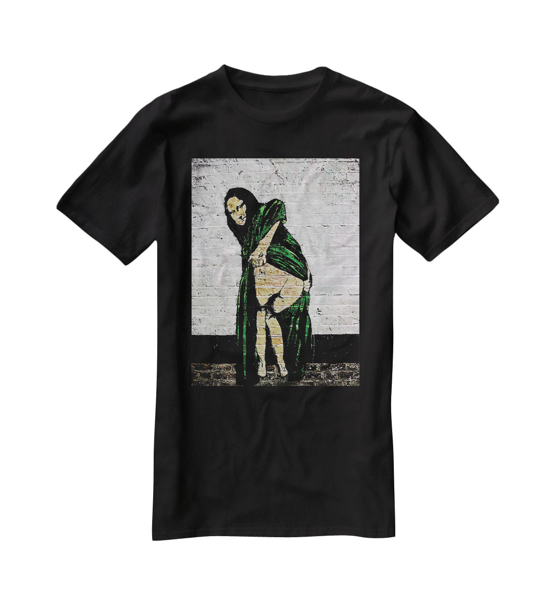 Banksy Mona Lisa Showing Her Backside T-Shirt - Canvas Art Rocks - 1