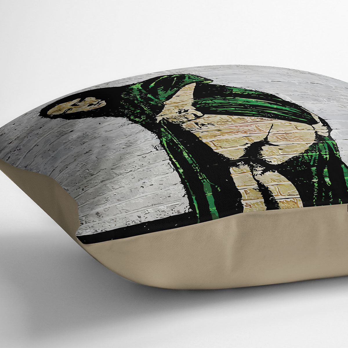 Banksy Mona Lisa Showing Her Backside Cushion - Canvas Art Rocks - 2