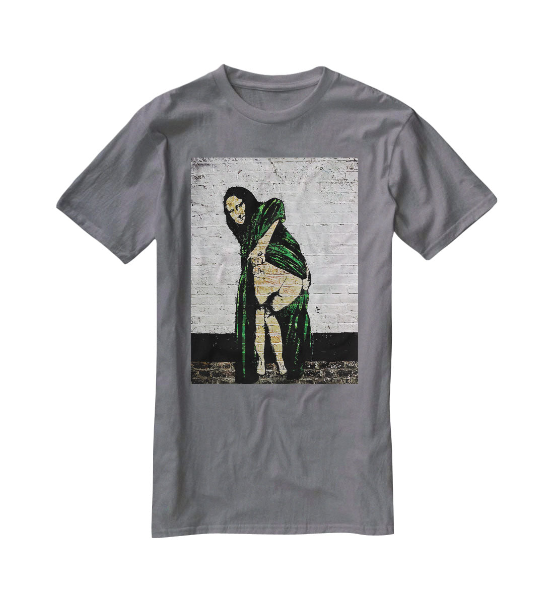 Banksy Mona Lisa Showing Her Backside T-Shirt - Canvas Art Rocks - 3
