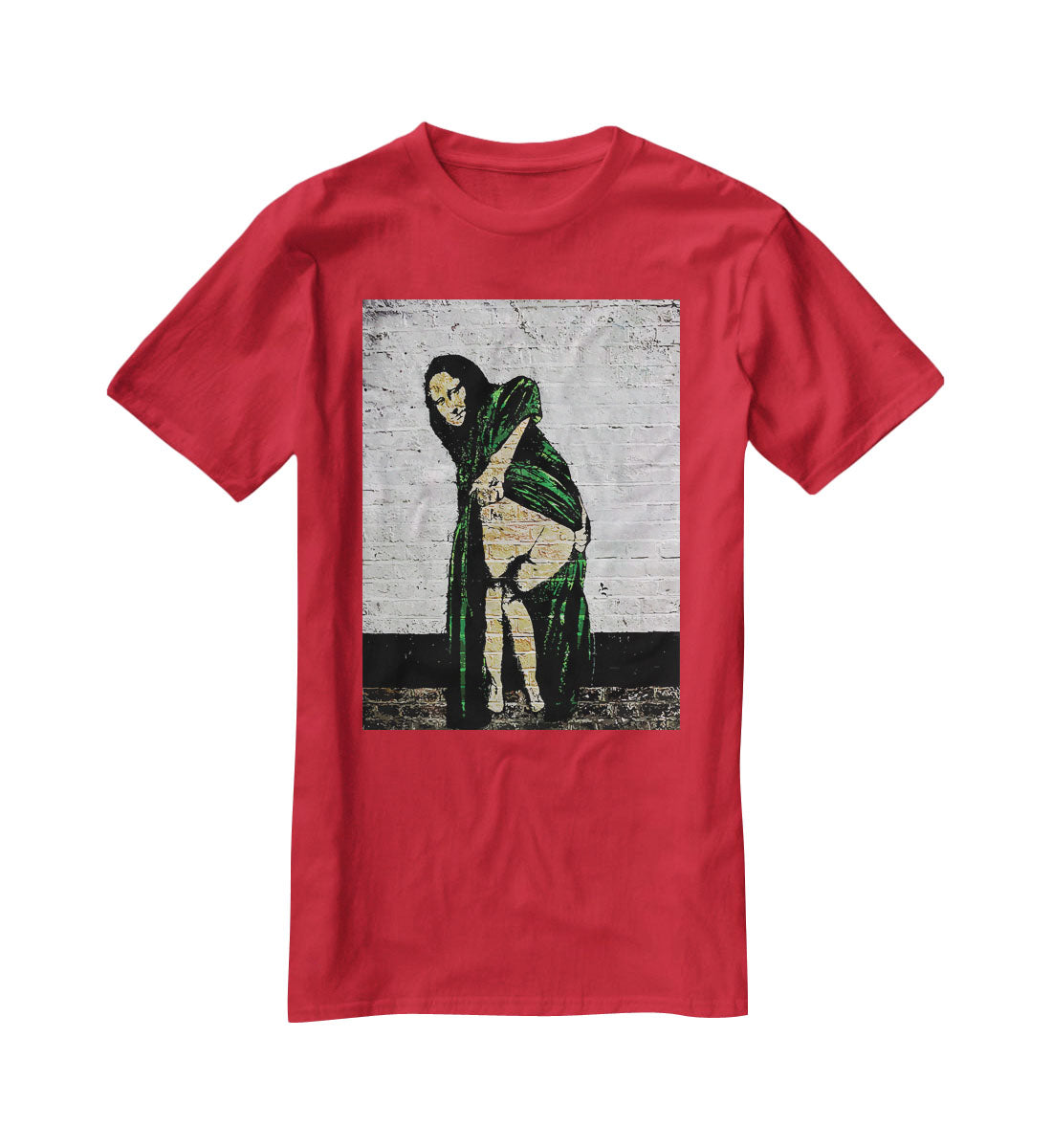 Banksy Mona Lisa Showing Her Backside T-Shirt - Canvas Art Rocks - 4