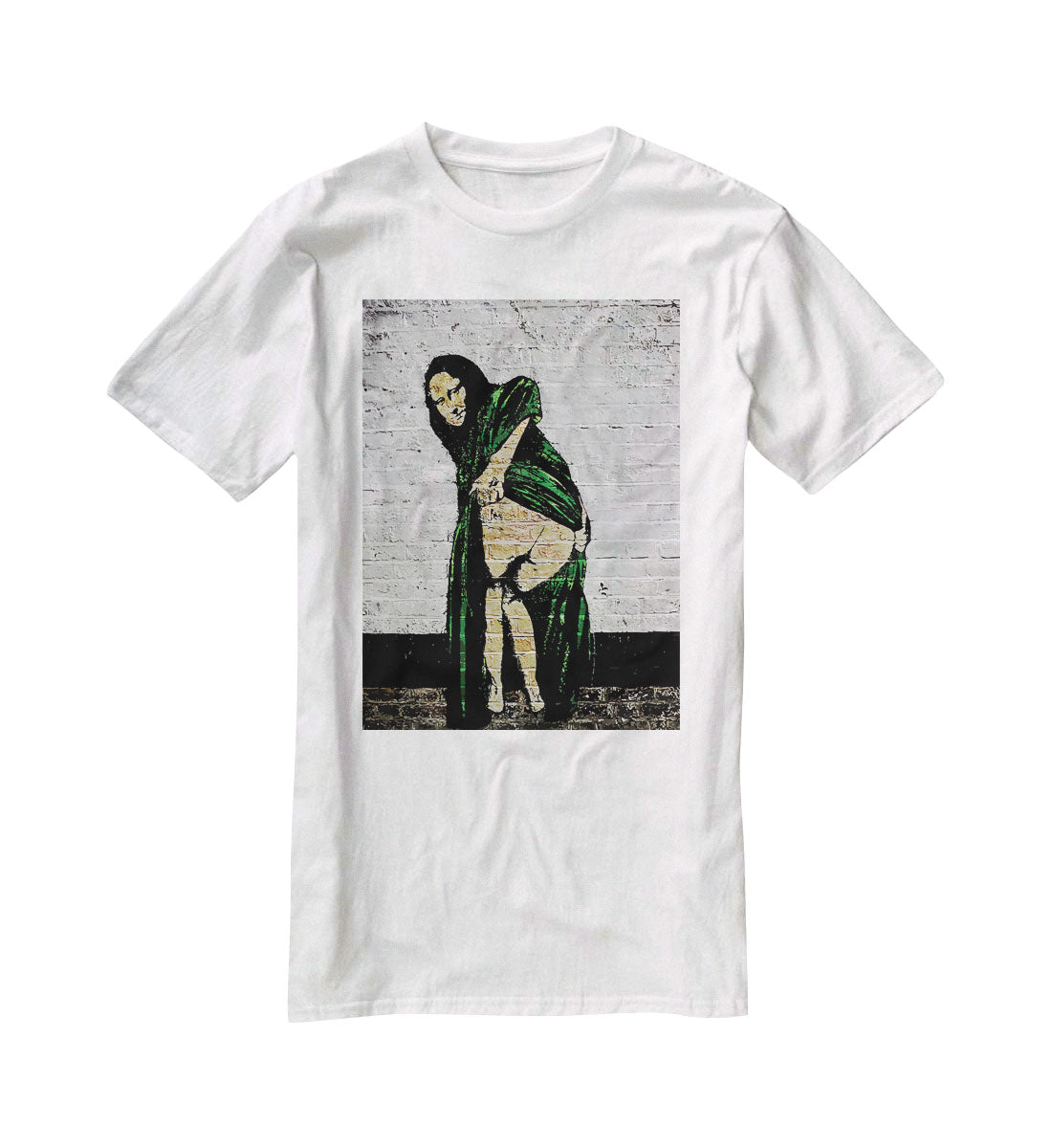 Banksy Mona Lisa Showing Her Backside T-Shirt - Canvas Art Rocks - 5