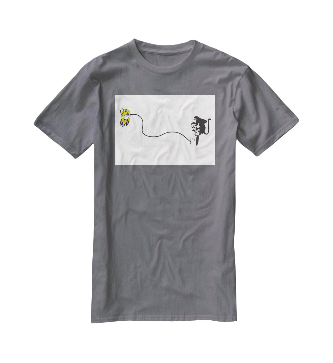 Banksy Monkey Banana Bomb T-Shirt - Canvas Art Rocks - 3