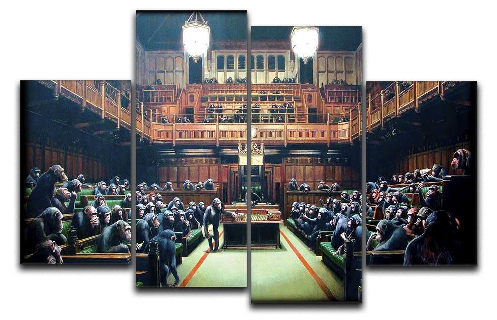 Banksy Monkey Parliament 4 Split Panel Canvas  - Canvas Art Rocks - 1