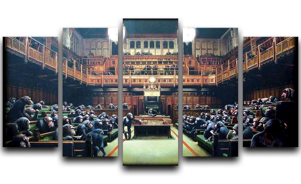 Banksy Monkey Parliament 5 Split Panel Canvas  - Canvas Art Rocks - 1