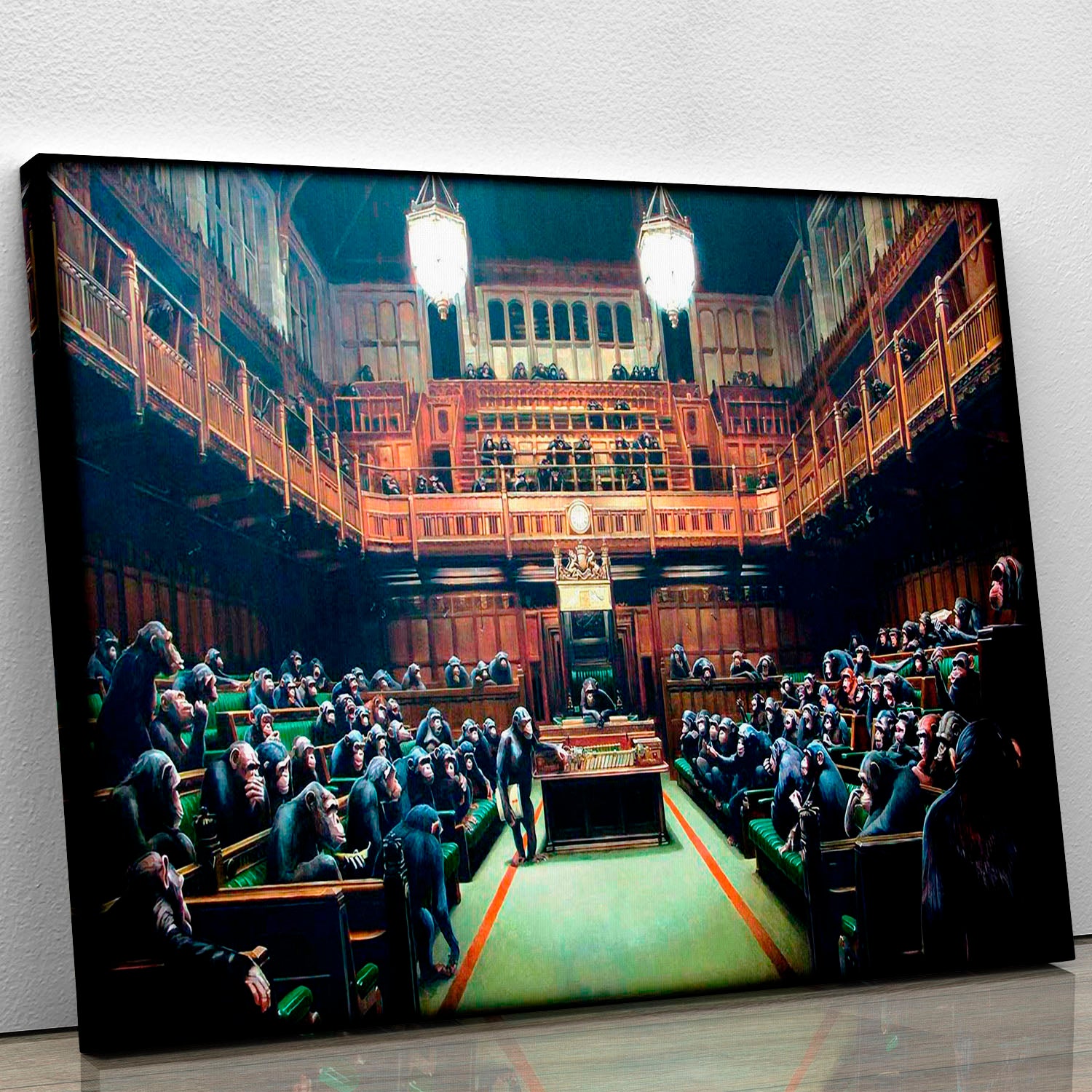 Banksy Monkey Parliament Canvas Print or Poster - Canvas Art Rocks - 1