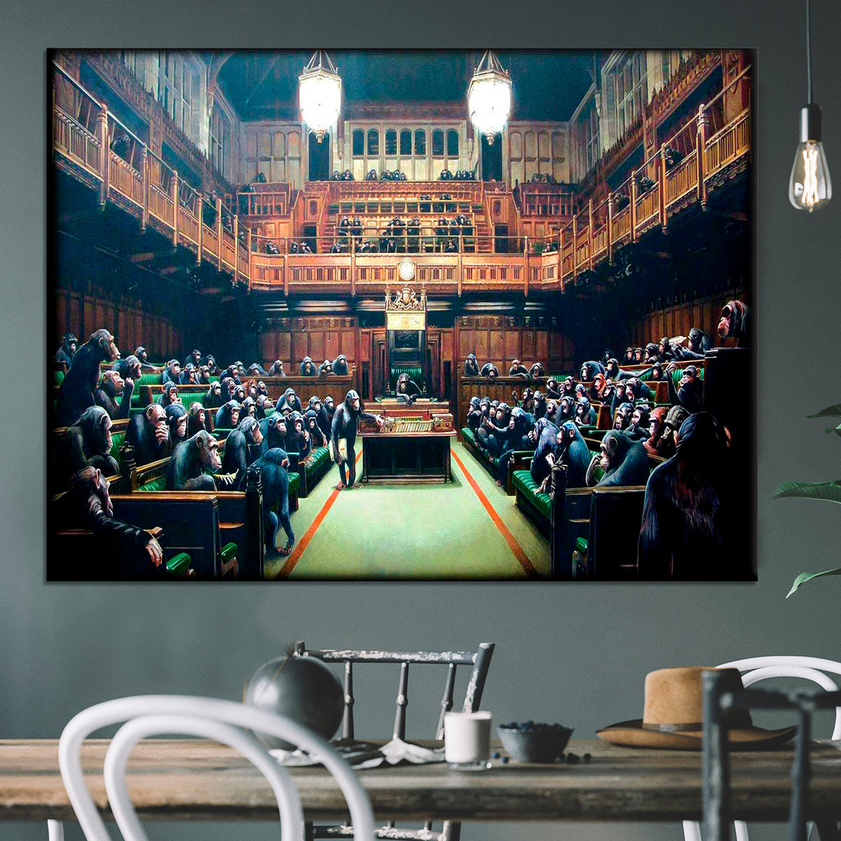 Banksy Monkey Parliament Canvas Print or Poster - Canvas Art Rocks - 3