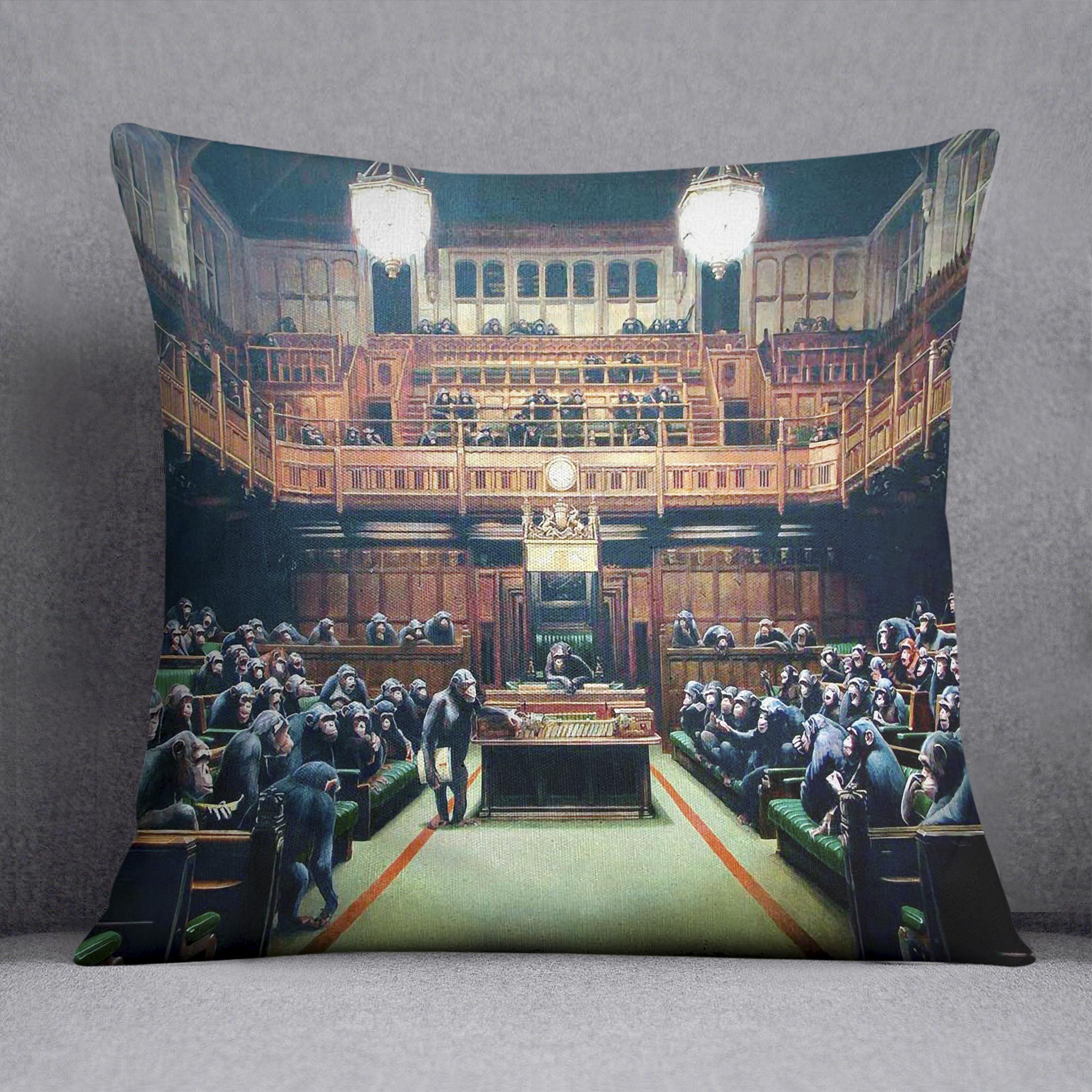 Banksy Monkey Parliament Cushion